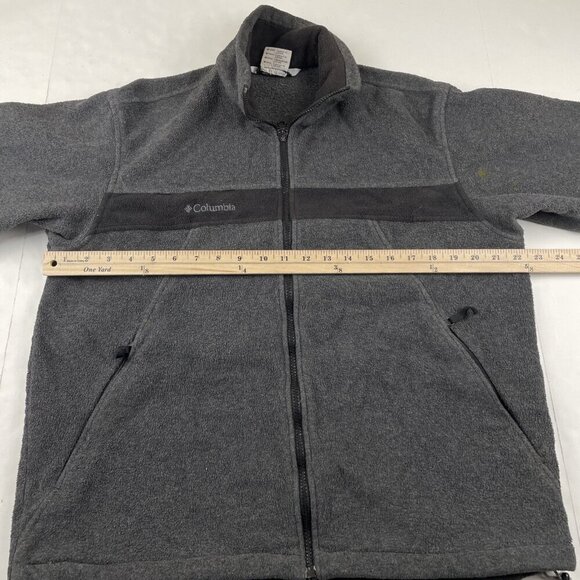 Columbia Interchange Core Jacket Mens M Full Zip Fleece Hiking Gray Mock Neck - Picture 4 of 8